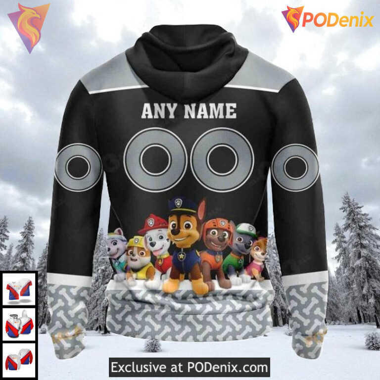 Paw Patrol Cartoon Theme Personalized Los Angeles Kings All Over Print Hoodie - 1