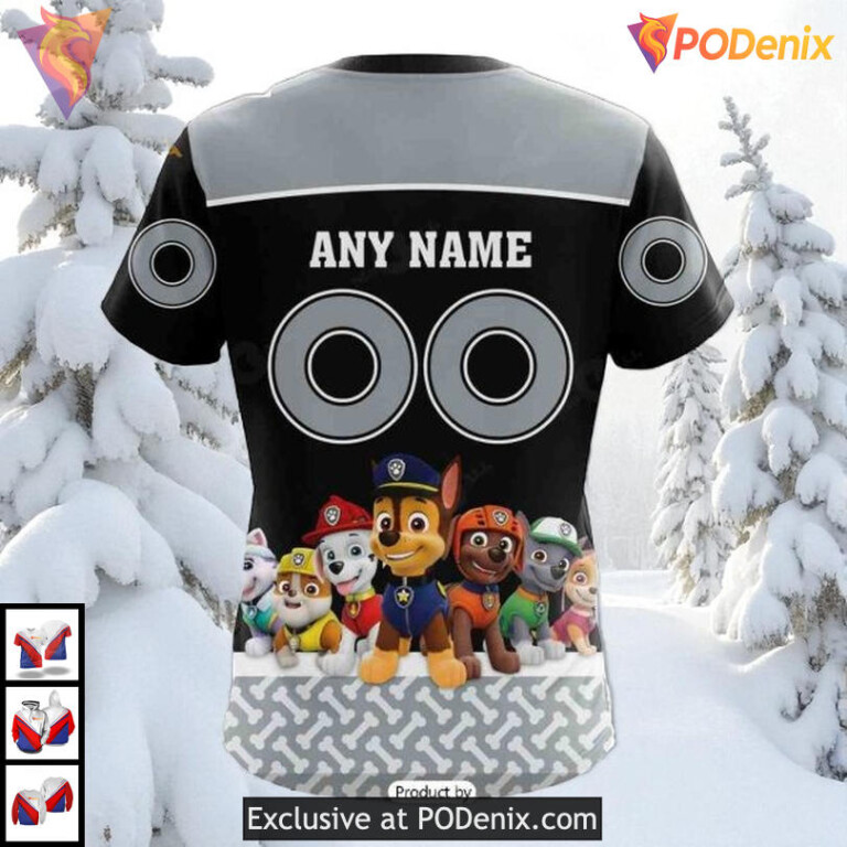 Paw Patrol Cartoon Theme Personalized Los Angeles Kings All Over Print Hoodie - 3