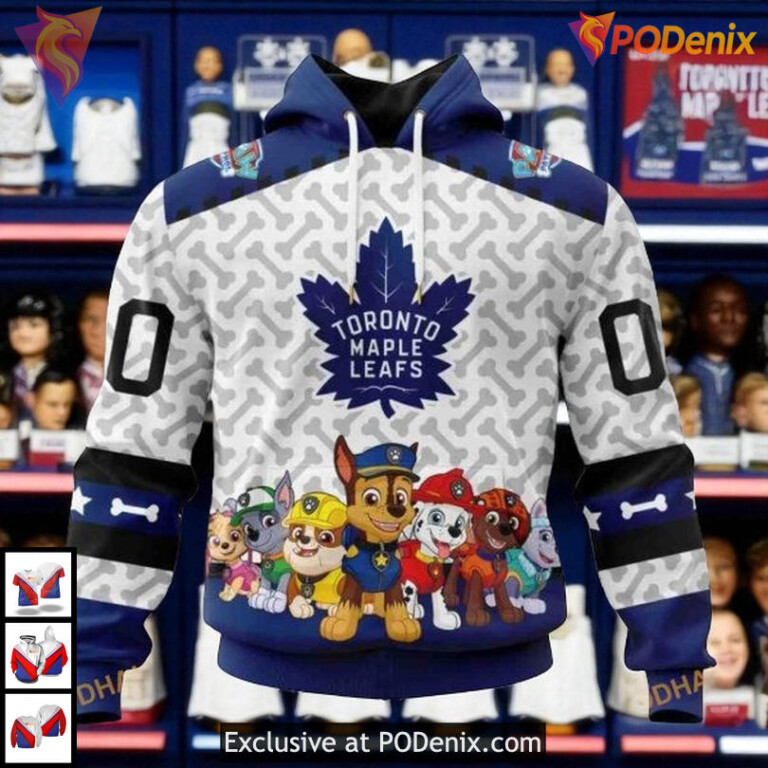Paw Patrol Custom Toronto Maple Leafs Winter Hoodie, NHL 3D Apparel