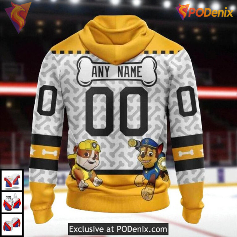 Paw Patrol Kid Friendly NHL Boston Bruins Youth Hoodie 3D Special Design - 1