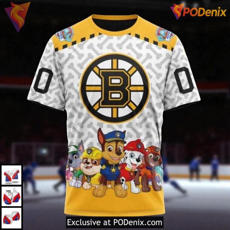 Paw Patrol Kid Friendly NHL Boston Bruins Youth Hoodie 3D Special Design - 2