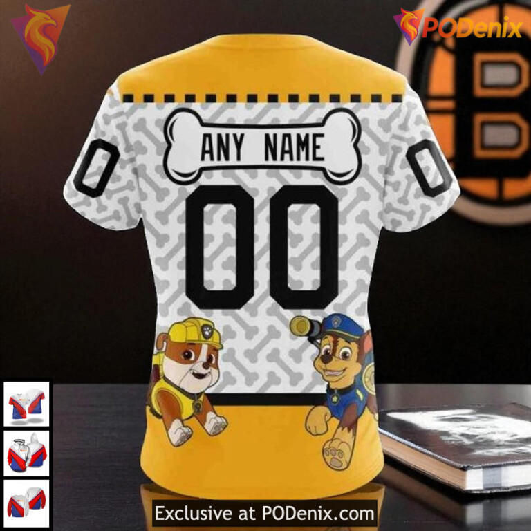 Paw Patrol Kid Friendly NHL Boston Bruins Youth Hoodie 3D Special Design - 3