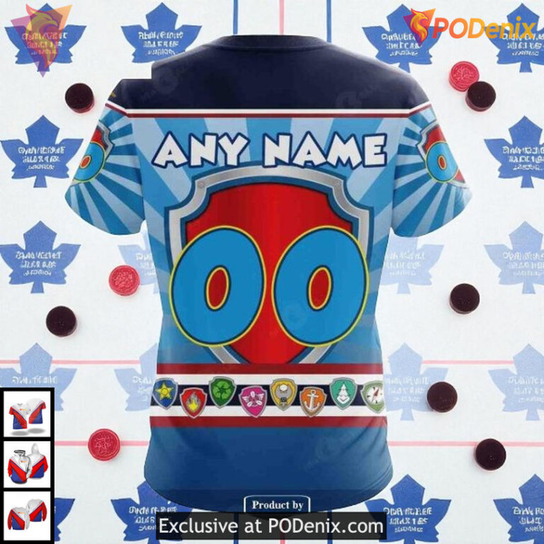 Paw Patrol Themed Toronto Maple Leafs Zip Up Hoodie, Custom NHL 3D Apparel - 3