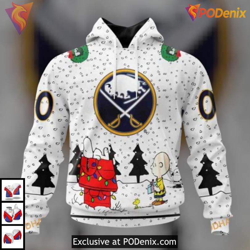 Peanuts Cartoon Graphic Edition NHL Buffalo Sabres Kids Hoodie Personalized 3D