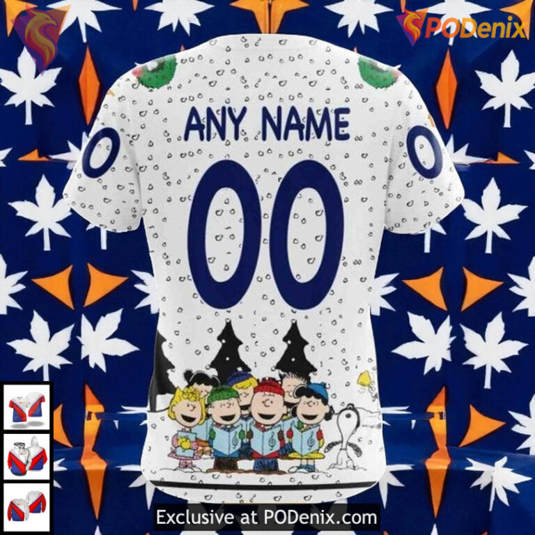 Peanuts Design Custom NHL Toronto Maple Leafs Zip Up Hoodie, Unique 3D Apparel - 3