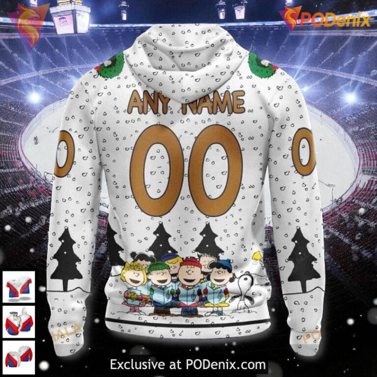 Peanuts Snoopy Artwork Personalized Edmonton Oilers Hoodie 3D NHL - 1