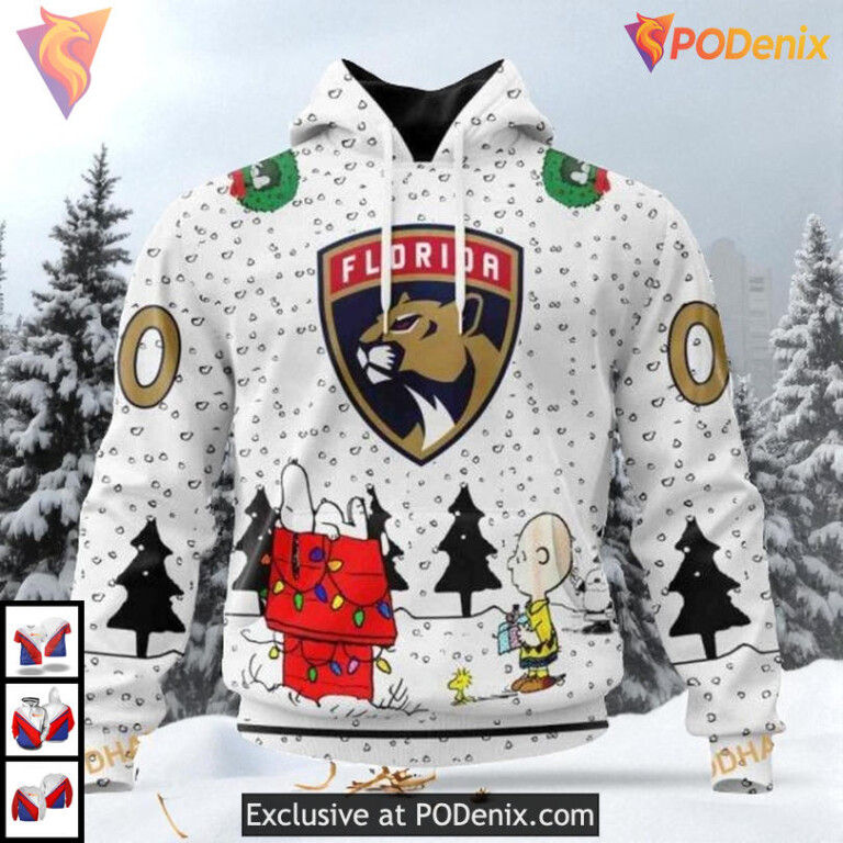 Peanuts Snoopy Cartoon Artwork Custom Florida Panthers Winter Hoodie NHL 3D