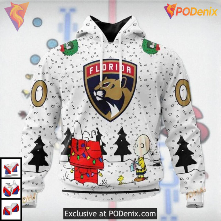 Peanuts Snoopy Cartoon Design Personalized Florida Panthers Zip Up Hoodie NHL 3D