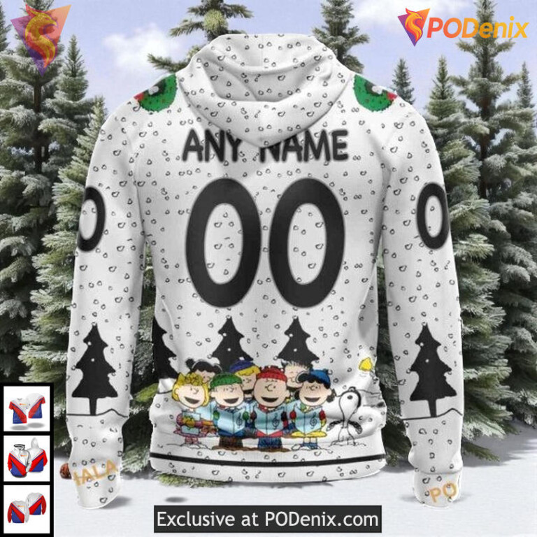 Peanuts Snoopy Cartoon Graphic Custom Los Angeles Kings Christmas Hoodie NHL - 1
