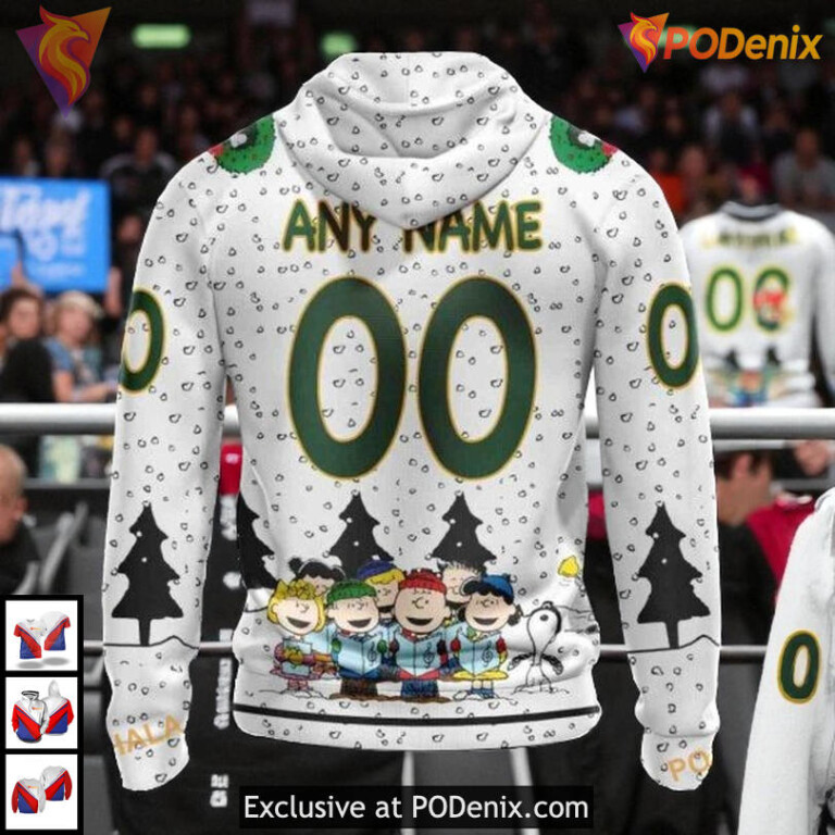 Peanuts Snoopy Cartoon Graphic NHL Minnesota Wild Christmas Hoodie 3D - 1