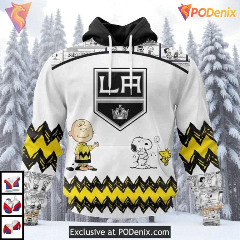 Peanuts Snoopy Cartoon Graphic Personalized Los Angeles Kings Sweatshirt Hoodie NHL