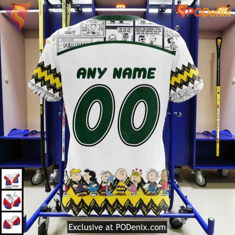 Peanuts Snoopy Cartoon Graphic Personalized Minnesota Wild All Over Print Hoodie - 3