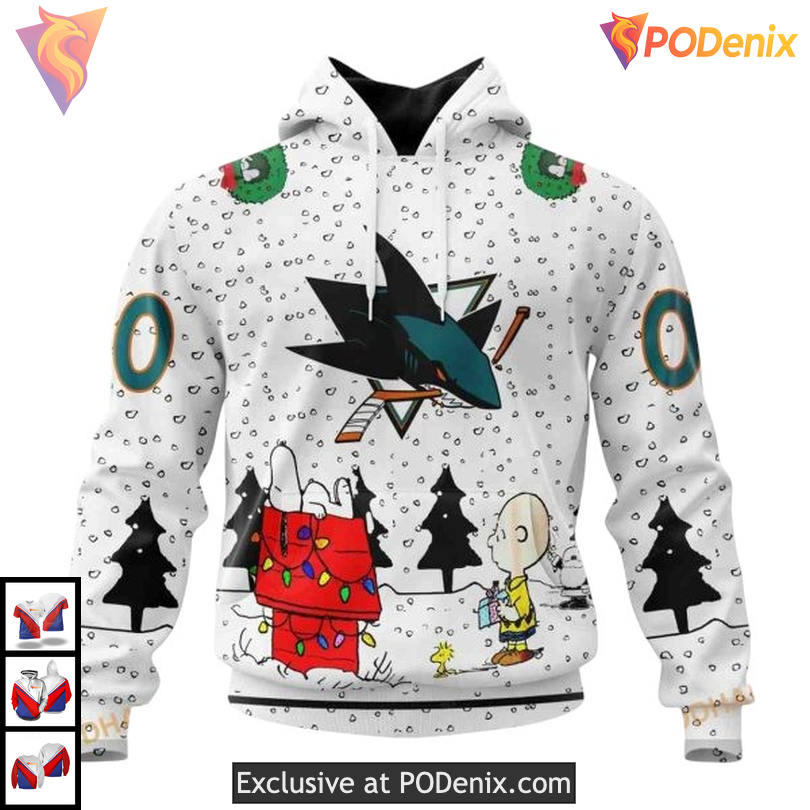 Peanuts Snoopy Design Personalized San Jose Sharks Hoodie 3D NHL Gear