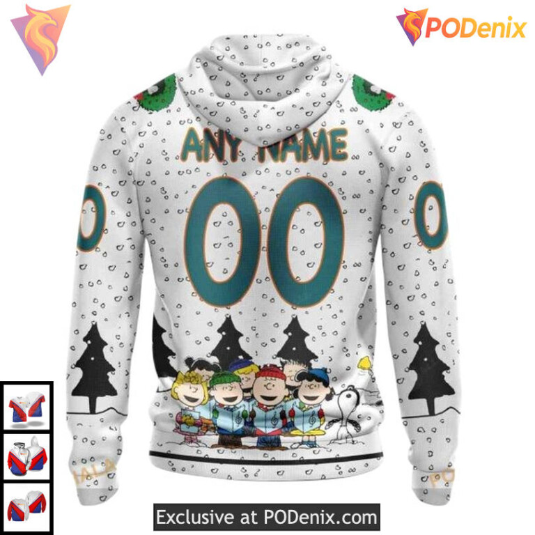 Peanuts Snoopy Design Personalized San Jose Sharks Hoodie 3D NHL Gear - 1