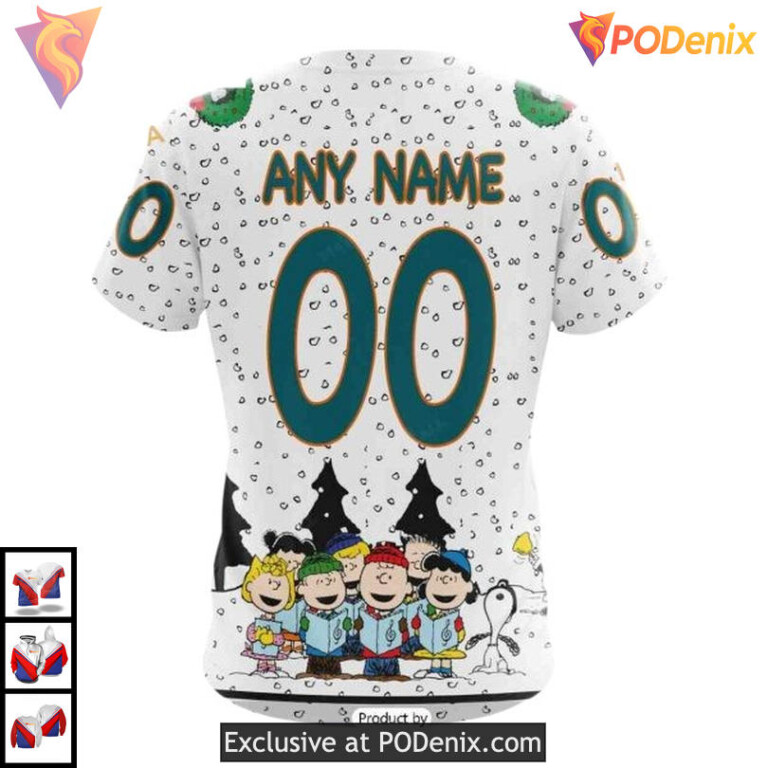 Peanuts Snoopy Design Personalized San Jose Sharks Hoodie 3D NHL Gear - 3