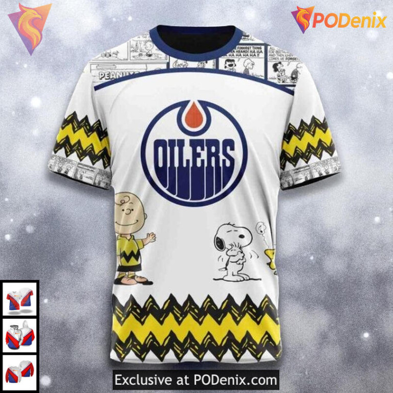 Peanuts Snoopy Gift Edition Personalized Edmonton Oilers Hoodie 3D - 2