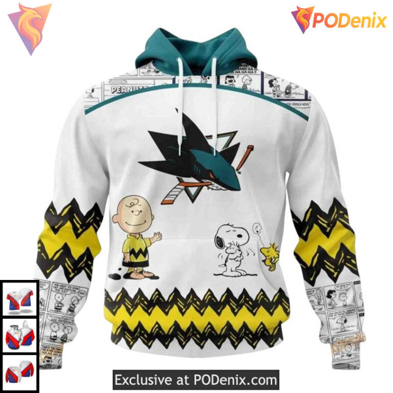 Peanuts Snoopy Graphic Personalized San Jose Sharks 3D Hoodie Custom