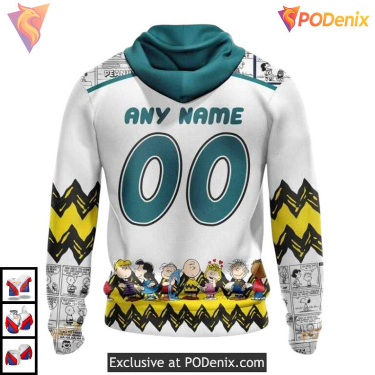 Peanuts Snoopy Graphic Personalized San Jose Sharks 3D Hoodie Custom - 1