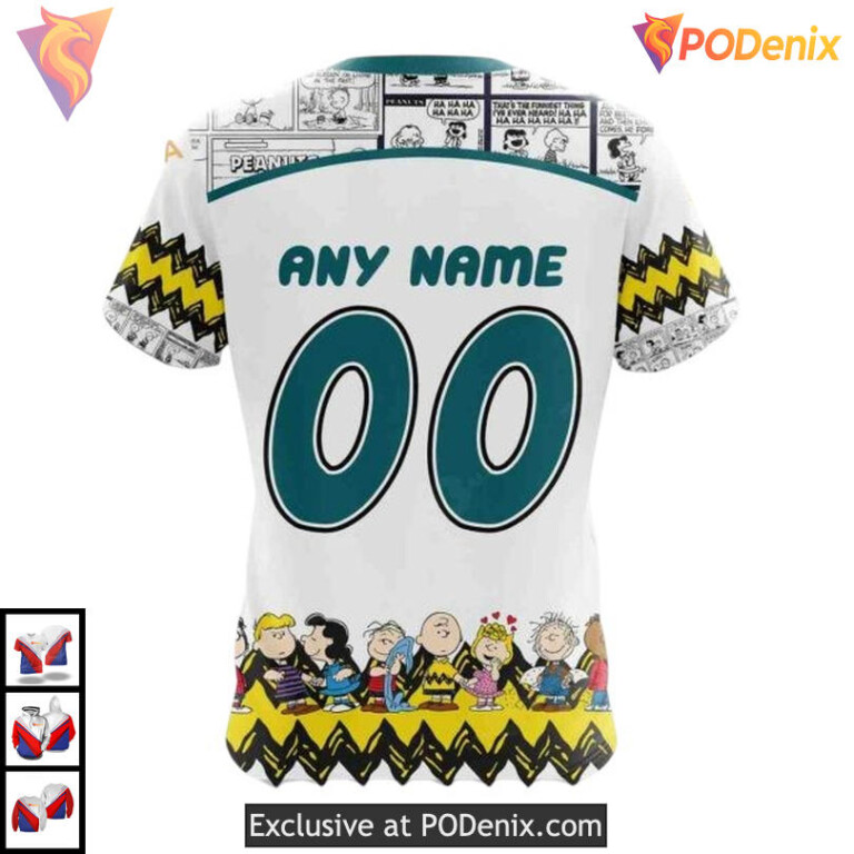 Peanuts Snoopy Graphic Personalized San Jose Sharks 3D Hoodie Custom - 3