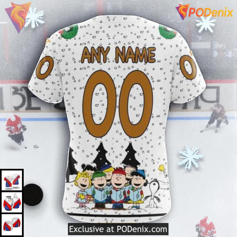 Peanuts Snoopy Graphic Style NHL Edmonton Oilers Winter Hoodie 3D - 3