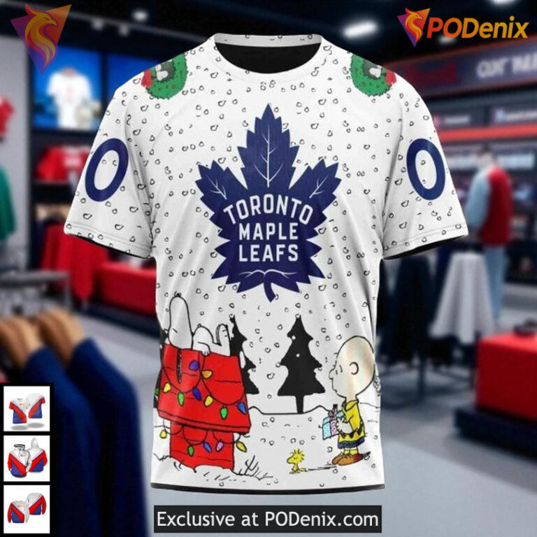 Peanuts Snoopy Personalized Toronto Maple Leafs Hoodie, Custom NHL 3D Shirt Gear - 2
