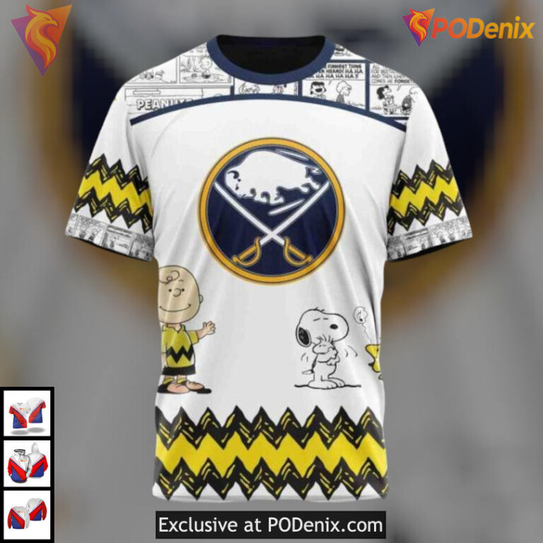 Peanuts Snoopy Special Artwork NHL Personalized Buffalo Sabres Hoodie 3D - 2