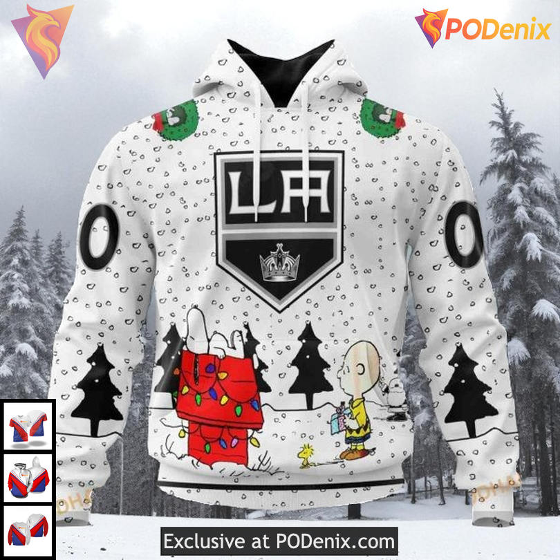 Peanuts Snoopy Special Artwork Personalized Los Angeles Kings Zip Up Hoodie NHL 3D