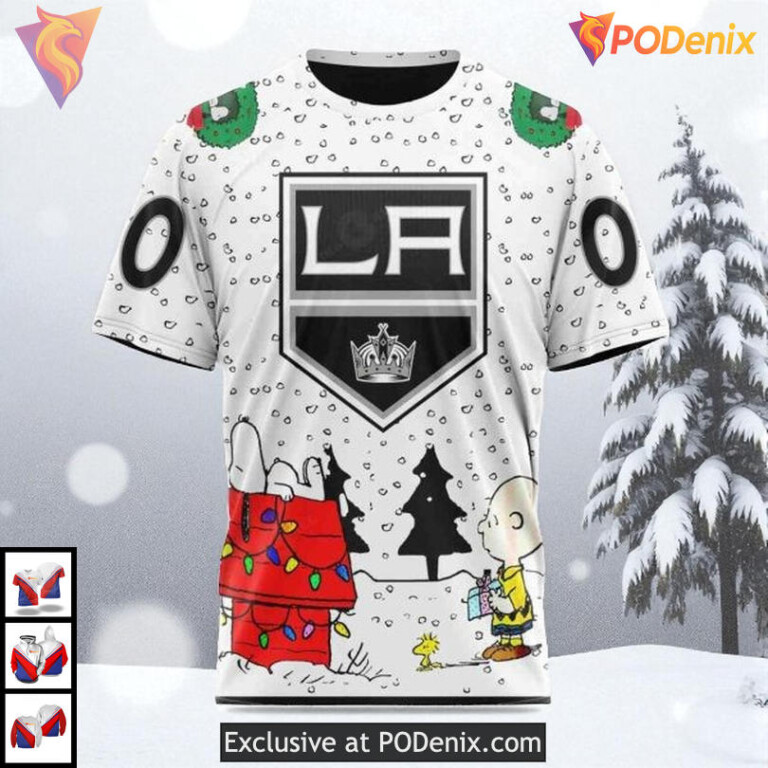 Peanuts Snoopy Special Artwork Personalized Los Angeles Kings Zip Up Hoodie NHL 3D - 2