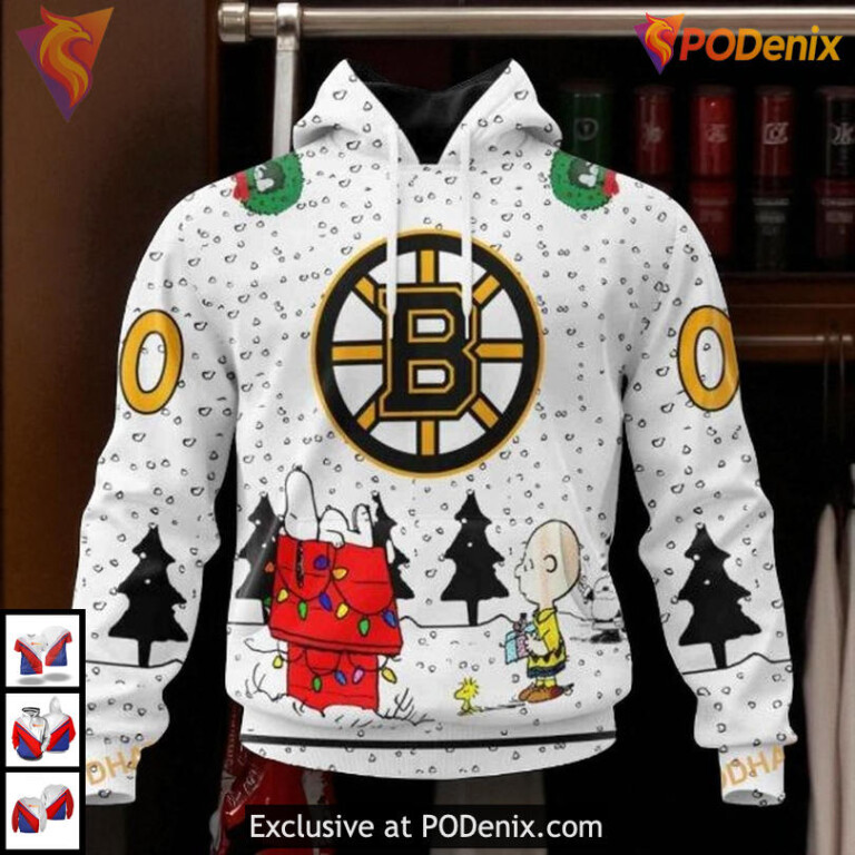 Peanuts Themed NHL Boston Bruins Retro Hoodie 3D Personalized Collection