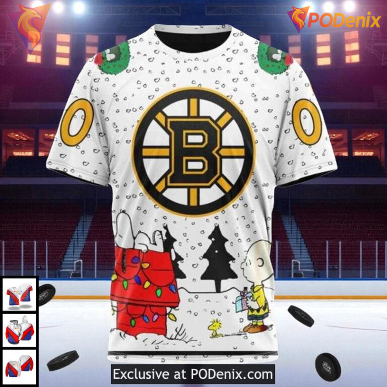 Peanuts Themed NHL Boston Bruins Retro Hoodie 3D Personalized Collection - 2