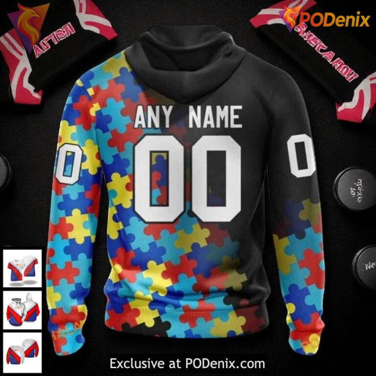 Personalized Blackhawks All Over Print Hoodie Autism Awareness Quote Design NHL - 1