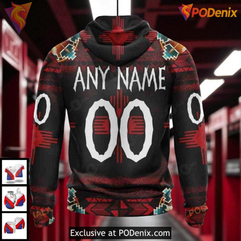 Personalized Blackhawks All Over Print Hoodie Native Tribal NHL Design - 1