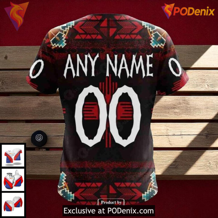 Personalized Blackhawks All Over Print Hoodie Native Tribal NHL Design - 3
