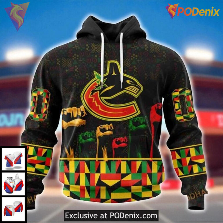 Personalized Canucks All Over Print Hoodie Celebrate Black History Month NHL