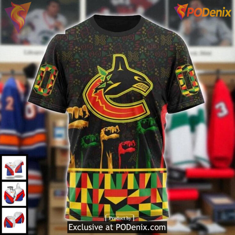 Personalized Canucks All Over Print Hoodie Celebrate Black History Month NHL - 2