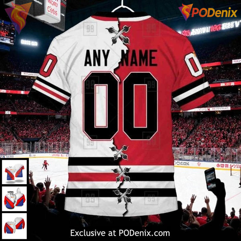 Personalized Chicago Blackhawks 3D Hoodie Any Name Number Mix Jersey Style Personalized Chicago Blackhawks 3D Hoodie Any Name Number Mix Jersey Style
