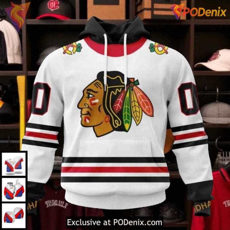Personalized Chicago Blackhawks Hoodie 2025 Away NHL Custom All Over Print 3D