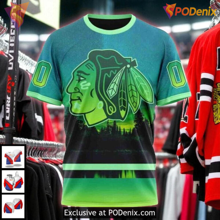 Personalized Chicago Blackhawks Hoodie, Aurora Inspired NHL 3D All Over Print - 2