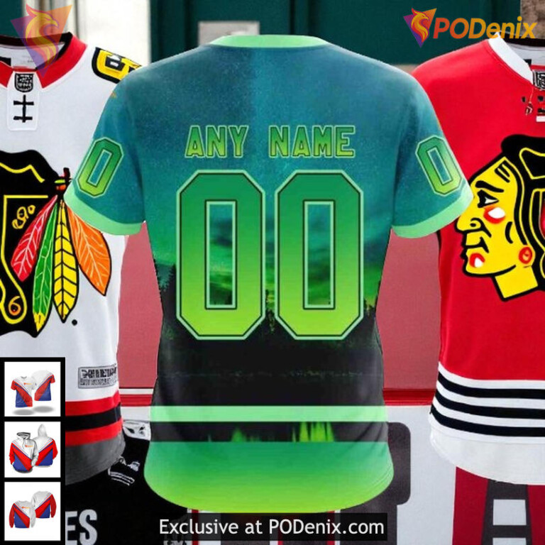 Personalized Chicago Blackhawks Hoodie, Aurora Inspired NHL 3D All Over Print - 3