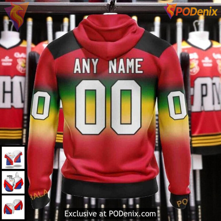 Personalized Chicago Blackhawks Hoodie Retro Gradient Design NHL 3D Style - 1