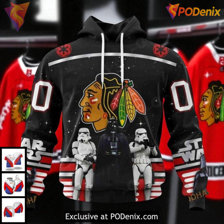 Personalized Chicago Blackhawks Hoodie Star Wars Inspired 3D All Over Print
