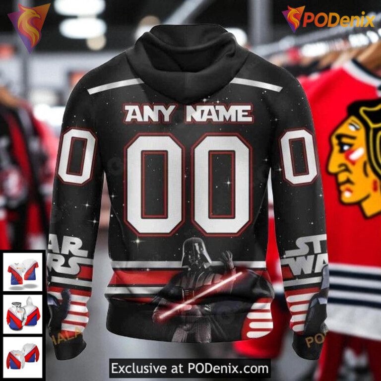 Personalized Chicago Blackhawks Hoodie Star Wars Inspired 3D All Over Print - 1