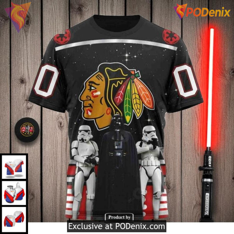 Personalized Chicago Blackhawks Hoodie Star Wars Inspired 3D All Over Print - 2