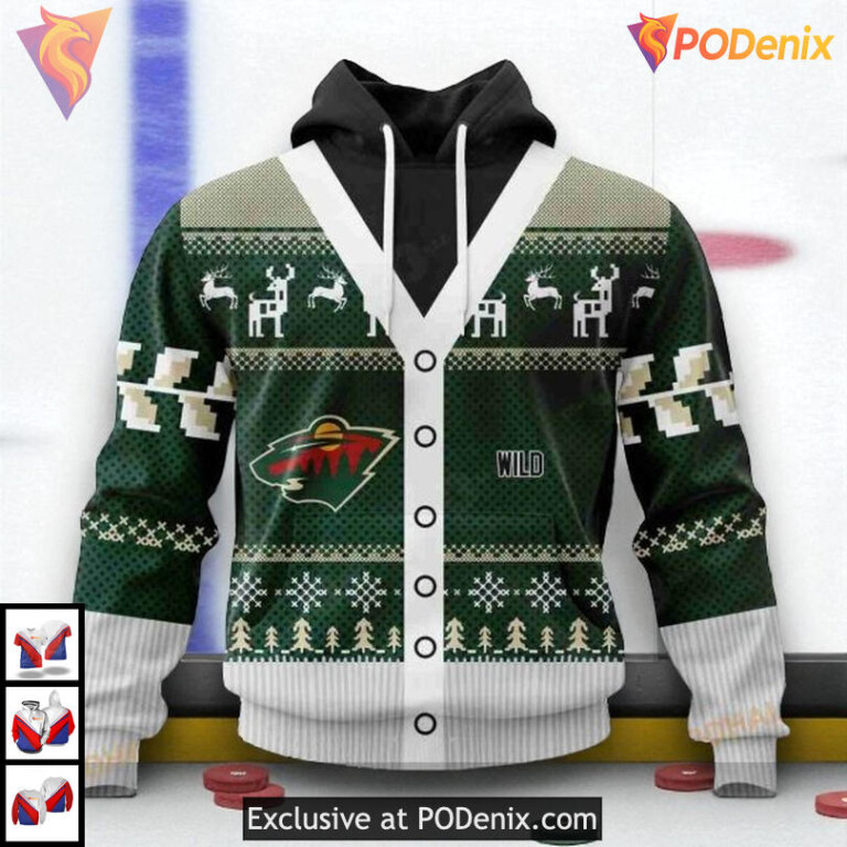 Personalized Chrismas Season Design NHL Minnesota Wild Mens Hoodie 3D