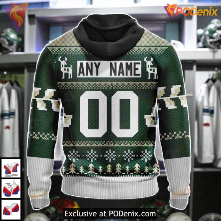 Personalized Chrismas Season Design NHL Minnesota Wild Mens Hoodie 3D - 2