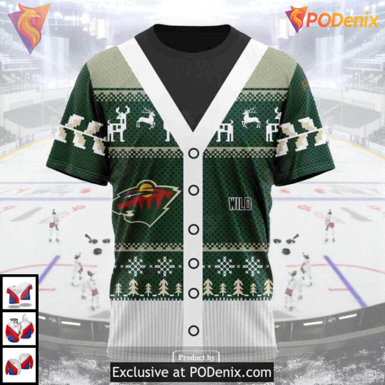 Personalized Chrismas Season Design NHL Minnesota Wild Mens Hoodie 3D - 3