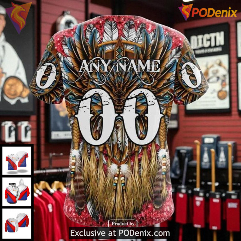 Personalized Detroit Red Wings Hoodie, Native Inspired NHL 3D Sweatshirt - 3