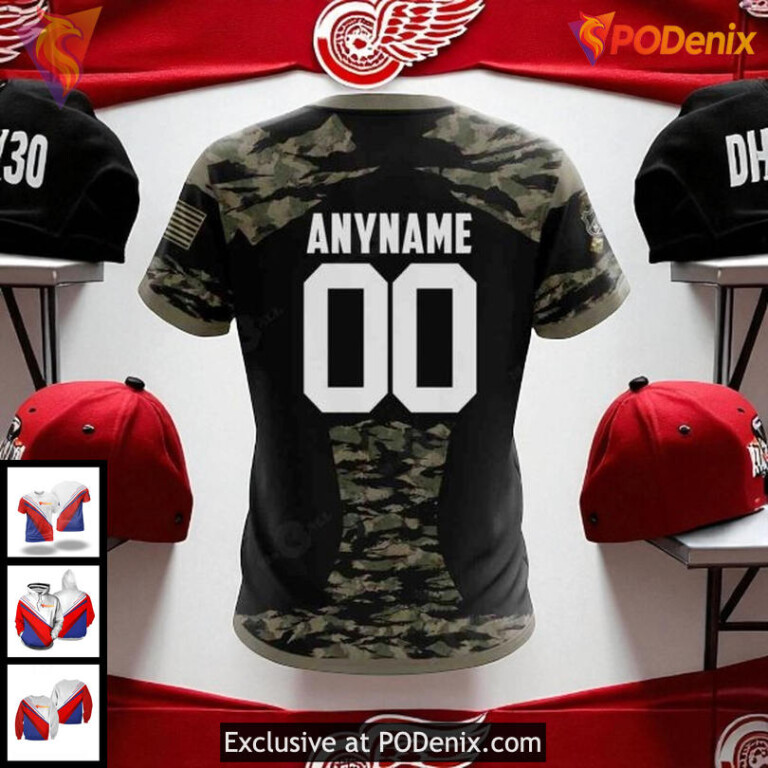 Personalized Detroit Red Wings Hoodie, NHL 3D Camo Tribute Custom Design - 3