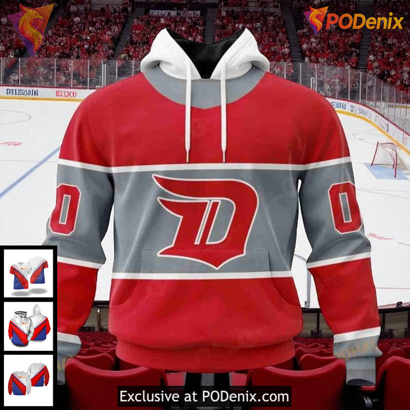 Personalized Detroit Red Wings Hoodie Retro Concepts NHL 3D Sweatshirt