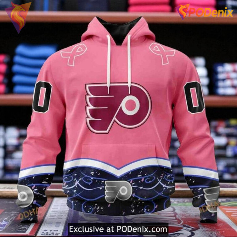 Personalized Flyers All Over Print Hoodie Fights Cancer NHL Custom